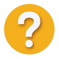White Question Mark On Yellow Circle isolated on a transparent background symbol