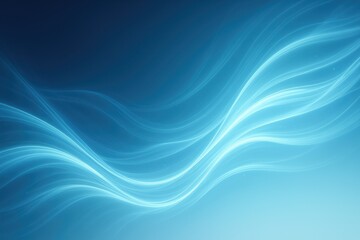 Fototapeta premium Soft blue light streaks creating elegant wave patterns on gradient background