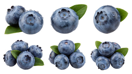 Fresh blueberries background antioxidant rich fruit healthy food diet png isolated on white background
