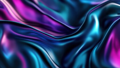 Obraz premium Abstract flowing silk fabric with shimme electric blue and vibrant purple colors creating a smooth luxurious texture and dynamic movement
