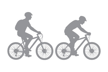 Obraz premium cycling man silhouette icon set, cycle silhouette, bicycle silhouette vector, bicycle man silhouette, sport, racing, vehicle.