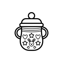Sippy cup illustration vector style coloring page