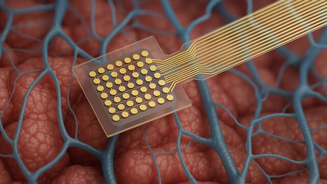 Bioengineering innovation integrates flexible electronic sensor technology with biological tissue for advanced medical research and diagnostic