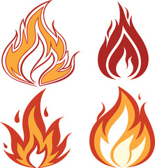set of fire flames