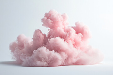 Soft Pink Smoke Cloud on White Background for Creative Projects