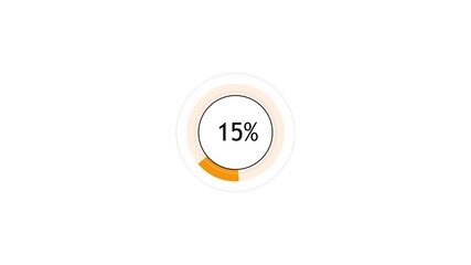 15 percent circle loading icon. diagrams circle loading bar animation. circle loading icon diagrams modern ,15% circle loading icon pie chart diagrams modern design animation white background.
