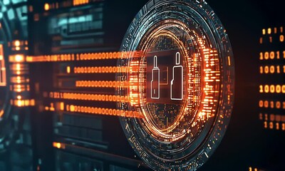 Abstract technological interface digital display - Powered by Adobe