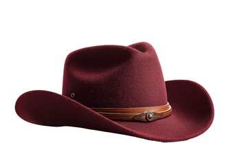 Burgundy cowboy hat angled view