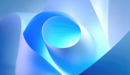 Abstract swirls of light blue and white paper