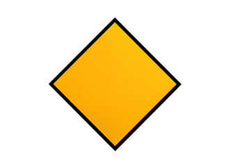 Isolated yellow diamond shape