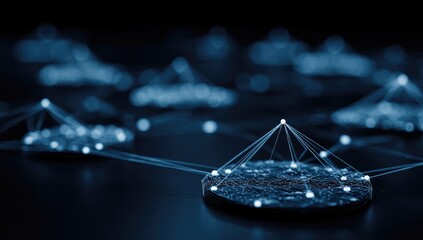 Abstract network of interconnected data points