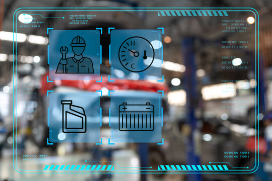 Car service technology, Software online and checklist concept. Service Center Officer car defects check and maintenance topic for service, Checkup automotive. Customer service