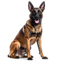 Dog sitting, looking directly at viewer