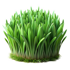 Obraz premium A lush clump of vibrant green wheatgrass sprouts, isolated on a pure transparent background