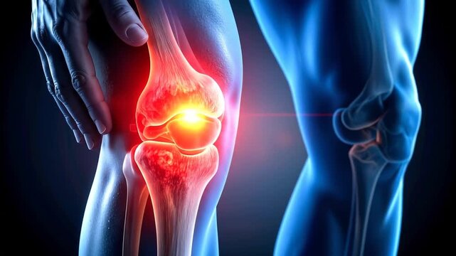 Human knee pain illustration