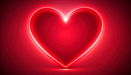 Radiant Heart: A luminous symbol of love and passion with a vibrant red glow