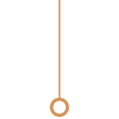 2d straight vertical brown rope with a small ring at the end, useful for design related to hanging, climbing, or minimal decor.