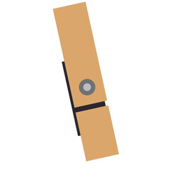  A vector of a single wooden clothespin or peg, isolated on white background, ideal for minimal laundry or crafting design.