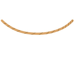 A simple vector illustration of a brown twisted rope in a curved shape, isolated on white background, perfect for crafting design.

