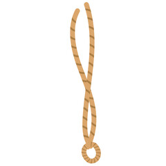 2d  Brown rope tied in a circular loop with a knot, often symbolizing connection, lasso, or traditional binding in design projects.