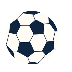 Obraz premium Classic black and white soccer ball in flat design, suitable for sports-related content, team games, youth activities, and playful illustrations.