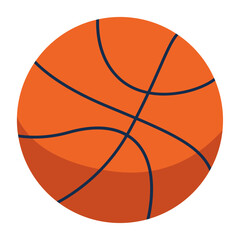 Fototapeta premium Flat-style basketball illustration, great for sports-themed content, athletic design elements, recreation materials, and fun youth-oriented visual projects.