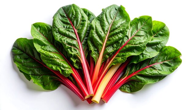 Fresh vibrant red and green Swiss chard