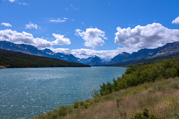 Naklejka premium Lake Sherburne in Glacier National Park