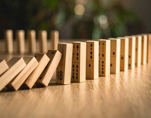 Dominoes falling in a row