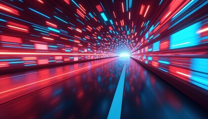 Color Motion Corridor With Bright Geometric Forms