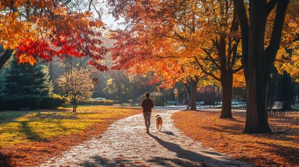 Autumn park walk