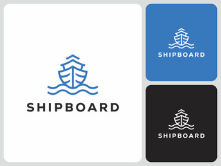 sailing ship logo vector