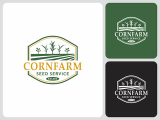 corn plantation logo vector