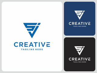 vector logo of initials SJ