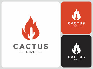 cactus fire logo vector