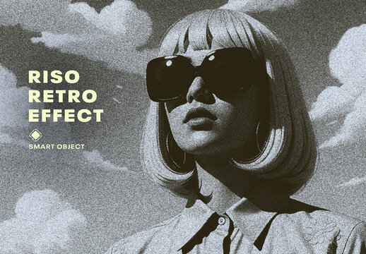 Vintage Risograph Photo Effect
