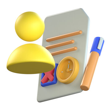 Time-off request form 3D Icon colorful design