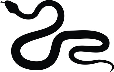 Fototapeta premium Snake silhouette, Snake vector illustration, Curved snake animal design, 