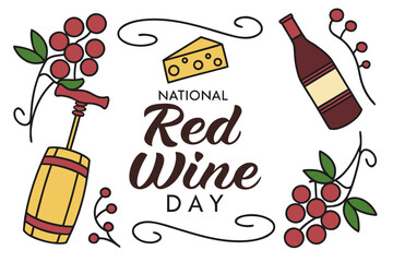 NATIONAL RED WINE DAY vector illustration