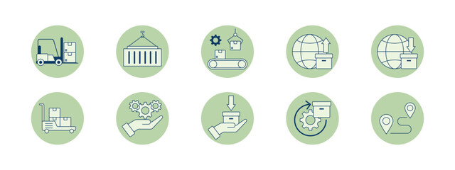 Logistics icons set. Solid vector icon. Simple flat icon. Vector illustrations.
