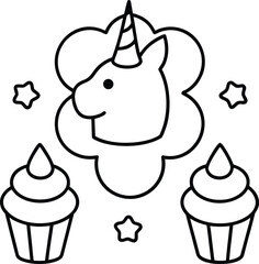 set of birthday cupcakes