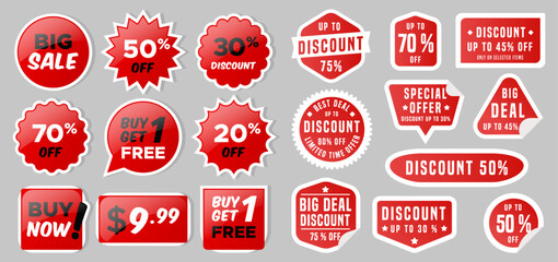 Realistic price tag set on white background