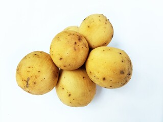 Duku fruit on white background 