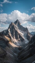 Majestic mountain peaks with dramatic lighting
