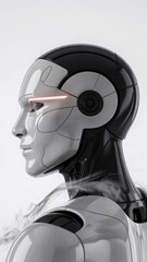 Robotic head profile with technological elements