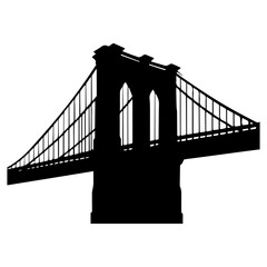 Brooklyn Bridge icon with transparent background in black and white style
