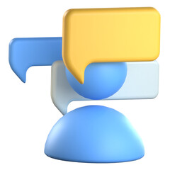 Cooler talk 3D Icon colorful design