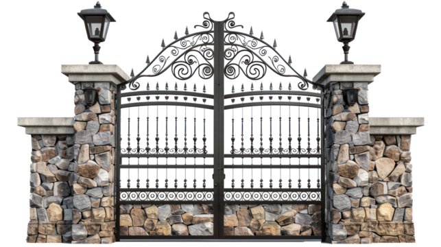 Driveway Gates isolate on transparency background