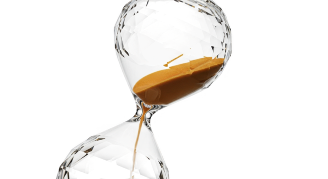 Crystal Hourglass Sand Timer PNG Transparent Background Countdown Clock for Visual Projects