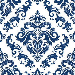 Classic blue amp white damask elegance
